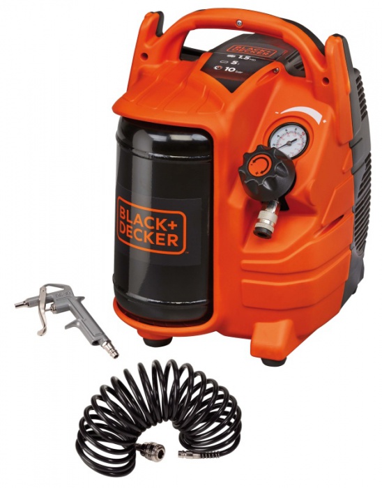 BLACK + DECKER Black & Decker BD 195/5-MY kompresor bezolejový 10bar + SET